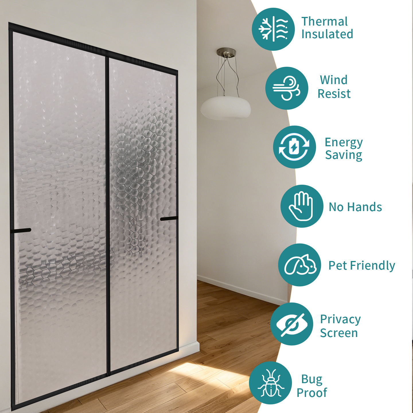 Magnetic Insulation Door Curtain With All Functions